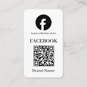 Cartão De Visita QR Branco Link Personalizado de Avaliações no Fa