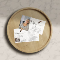 QR Code Brown & White Minimalist Photo