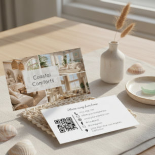 Cartão de Visita QR Code Casa de Praia para Alugue