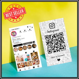 Cartão de Visita QR Code Chef Bakery Instagram Whi