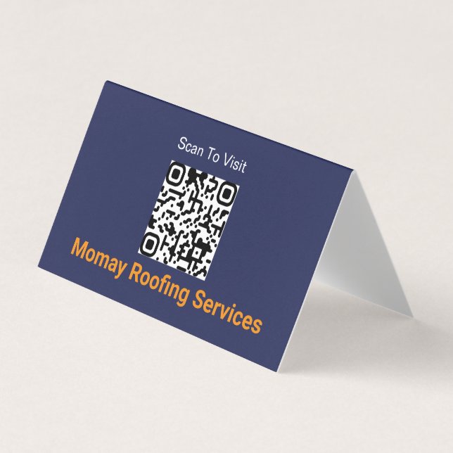 Cartão de Visita QR Code de Empreiteiro de Cobertu (Frente)