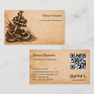 Cartão De Visita QR code de tatuador