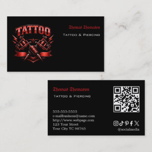 Cartão De Visita QR code de tatuador