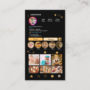 Cartão de Visita QR Code do Instagram da Padaria C
