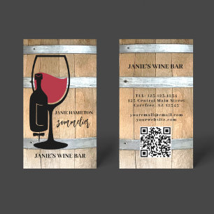 Cartão de Visita QR Code Enoteca Rústica