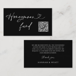 Cartão De Visita QR Code Honeymoon Request Wedding Enclosure Card
