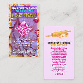 Cartão De Visita QR Code, Logo & Slogan (Handmade Chef) Cake Bakery