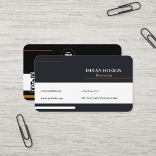 Cartão de visita qr code minimalista