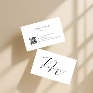 Cartão de visita QR Code minimalista moderno