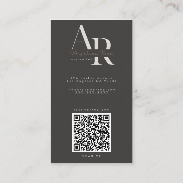 Cartão De Visita QR Code Modern Minimalist Business Cards (Verso)