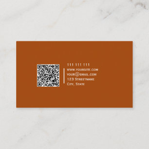 Cartão De Visita QR code Moderno Elegante Cor Sólida Roux
