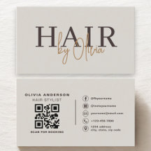 Cartão de Visita QR Code Neutro Terroso para Cabel