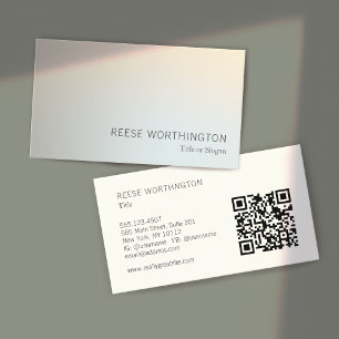 Cartão De Visita QR Code Professional Silver Elegant Moderno