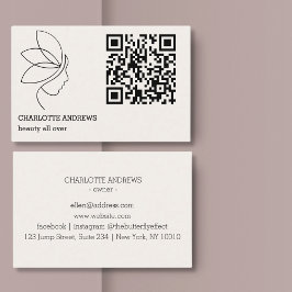 Cartão De Visita QR-Code, Schönheit, Logo, Linie Art Black