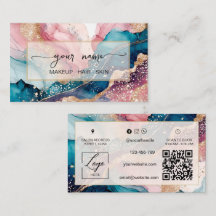 Qr Code watercolor and iridescent blush Pink