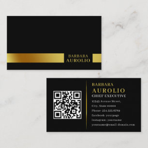 Cartão De Visita QR de luxo mínimo e simples profissional elegante