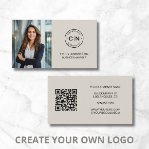 Cartão de Visita QR de Negócios Criar Logo Moderno