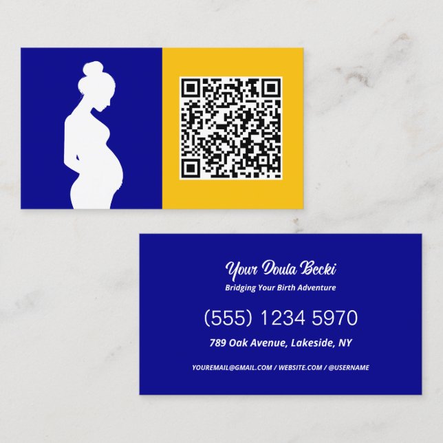 Cartão De Visita QR Doula (Frente/Verso)