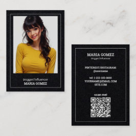 Cartão De Visita QR e Foto Personalizadas do Blogueiro Influenciado