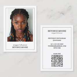 Cartão De Visita QR e Foto Personalizadas do Blogueiro Influenciado