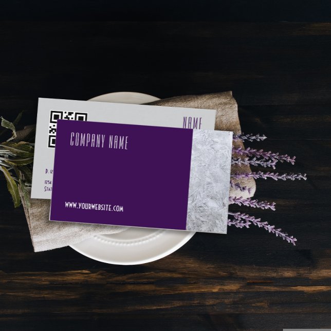 Cartão de Visita QR Fotografia de Gelo Minimalista (Criador carregado)