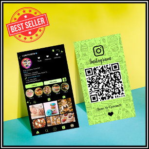 Cartão de Visita QR Instagram Chef de Pastelaria V