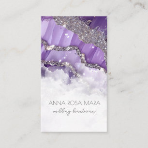 Cartão De Visita *~* QR Luxe Agate Dourada marfim Glitter AP66 Glam