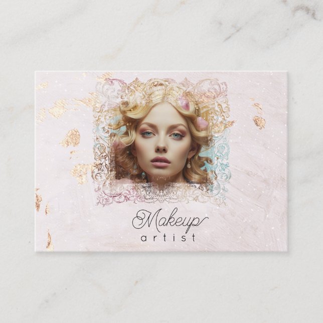 Cartão De Visita *~* QR Mulheres Lavanda Rosa Pastel Girly (Frente)