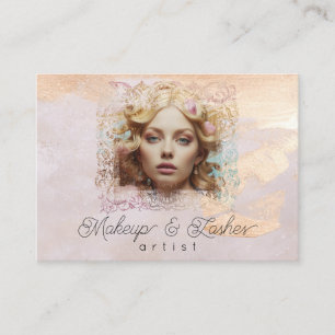 Cartão De Visita *~* QR Mulheres Meninas Beige Peach Pastel