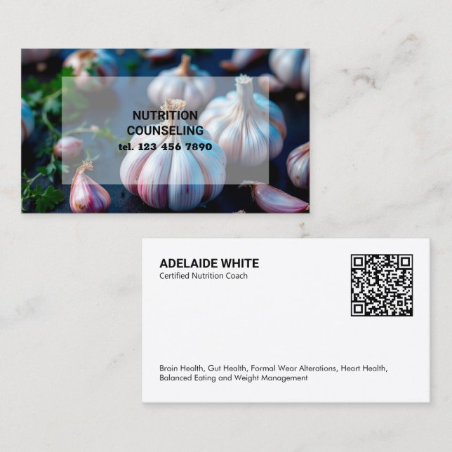 Cartão De Visita QR Nutricionista Dieticiano (Frente/Verso)