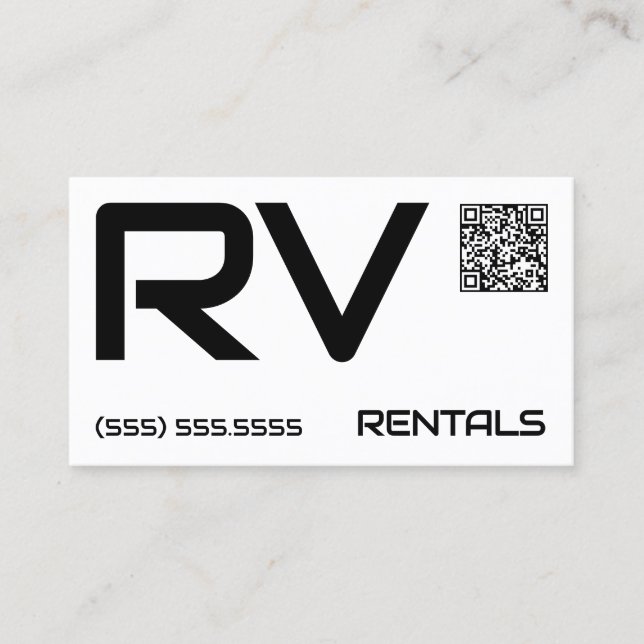 Cartão De Visita QR Personalizado de aluguel RV 🏕️ (Frente)