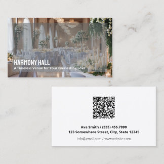Cartão De Visita QR Personalizado de Local de Casamento