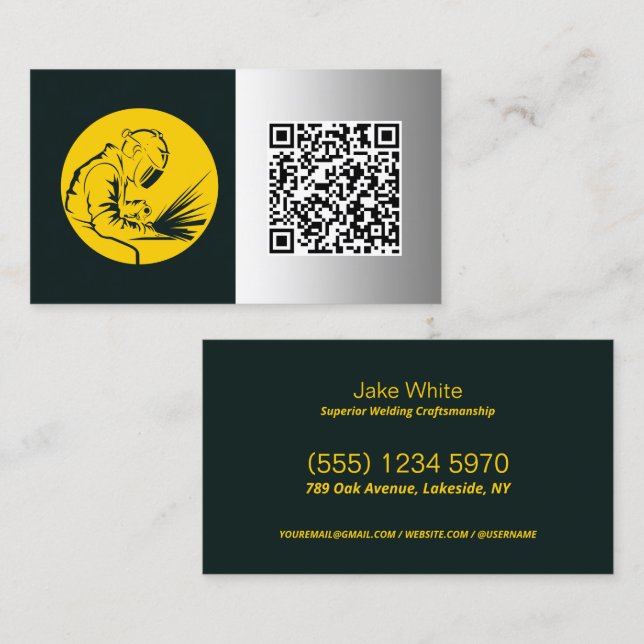 Cartão De Visita QR Personalizado de Soldadura ⚙️ (Frente/Verso)