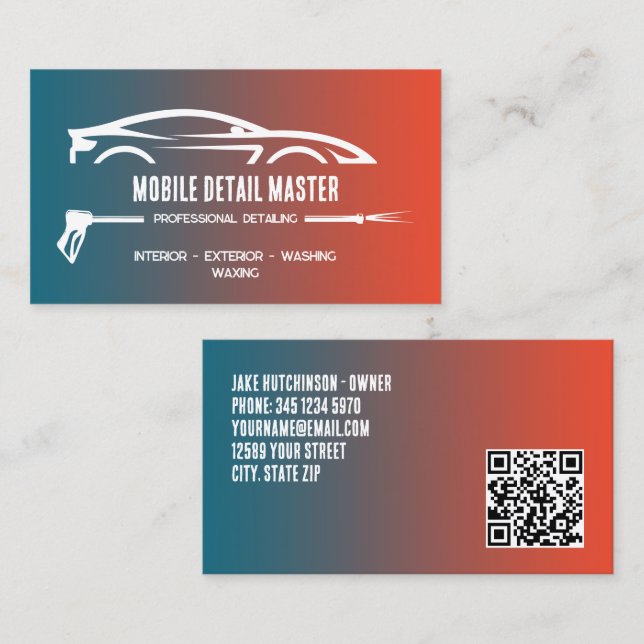 Cartão De Visita QR personalizado detalhado automaticamente (Frente/Verso)