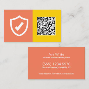 Cartão De Visita QR Personalizado do Agente de Seguro