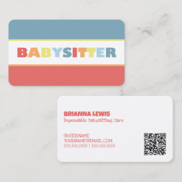 Cartão De Visita QR Personalizado do Babysitter
