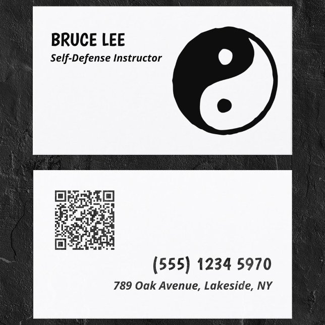 Cartão De Visita QR personalizado do instrutor de artes marciais (Criador carregado)