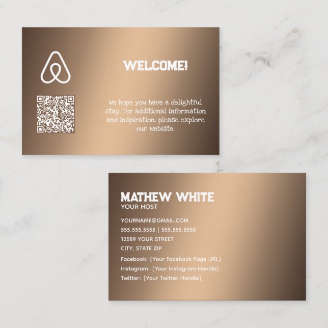 Cartão De Visita QR Personalizado do Proprietário da Propriedade Ai (Frente/Verso)