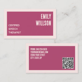 Cartão De Visita QR Personalizado do Terapêutico de Voz