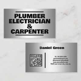 Cartão De Visita QR Personalizado para o Elemento e Carpinteiro do 