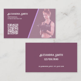 Cartão De Visita QR personalizado para treinadores pessoais de mulh