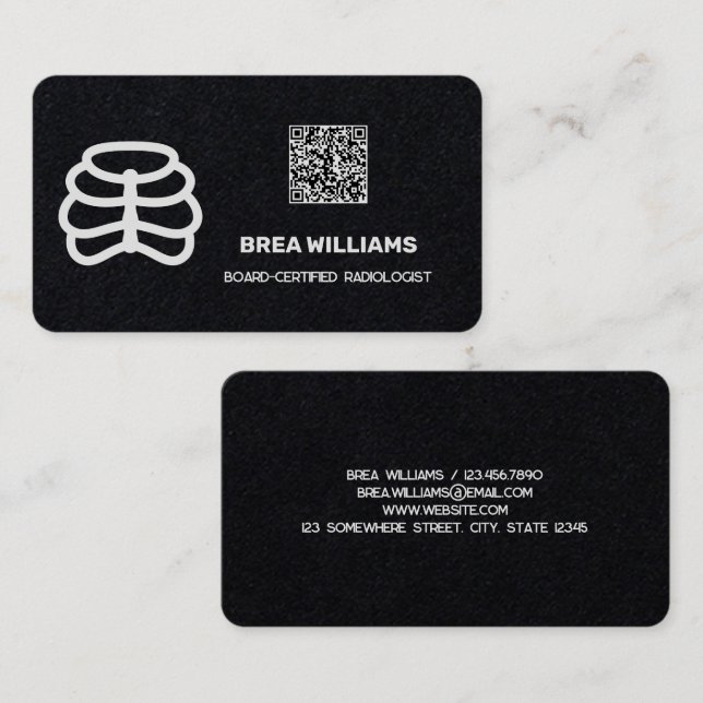 Cartão De Visita QR Personalizado Radiologista (Frente/Verso)