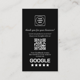 Cartão De Visita QR Preto   Link de Agradecimento Personalizado do 