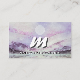 Cartão De Visita *~* QR PURPLE Abstrato Landscape Nature AP93