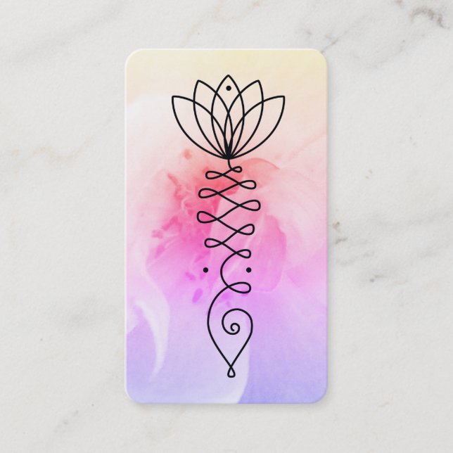 Cartão De Visita *~* QR Rosa Lotus Heart Nirvana Massage Reiki Yoga (Frente)