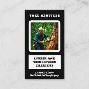 Cartão De Visita *~* QR Tree Services Lumber Jack Trunk