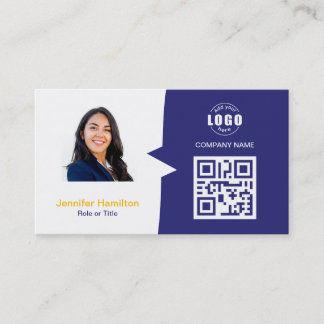 Cartão De Visita QRCode personalizado profissional - Amarelo azul