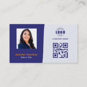 Cartão De Visita QRCode personalizado profissional - cor azul