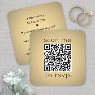 Cartão De Visita Quadrado 100 Pacotes de Resposta QR RSVP Casamento Enclosur