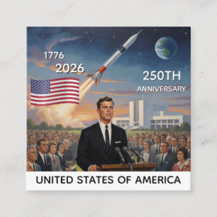 Cartão De Visita Quadrado 250º Aniversário EUA, Bandeira Americana / Patriót